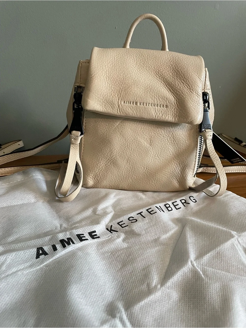 Aimee Kestenberg Leather Bali Mini Backpack Sandy Tassel Zipper Everyday NWT